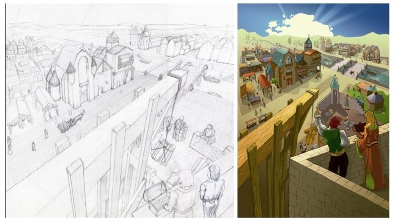 Photo de boite avant et après colorisation