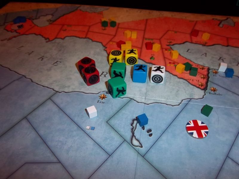 Les dés qui résument bien le déroulement de la partie : une idée de nos adversaires très taquins après leur victoire.