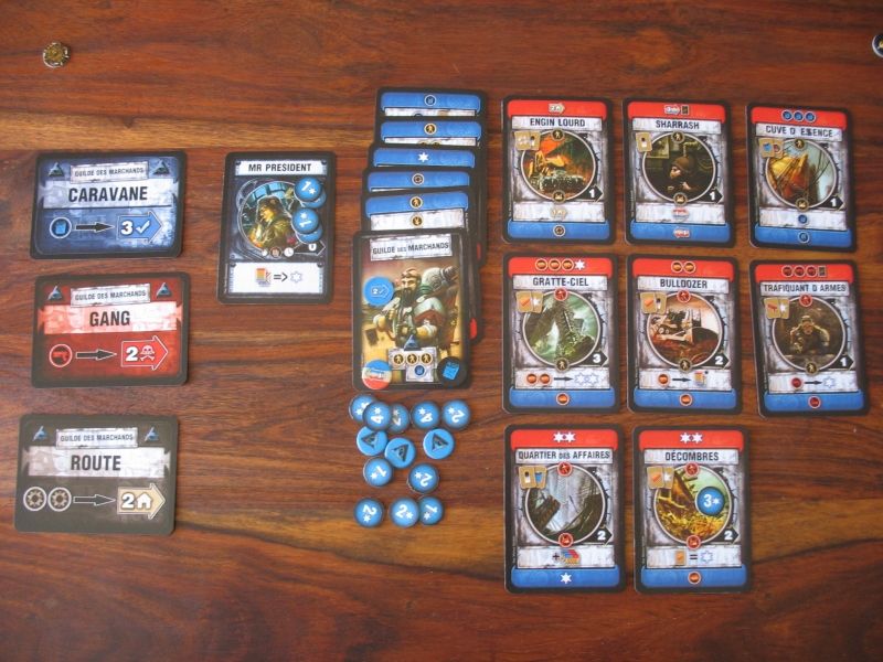 mon jeu en fin de partie, après beaucoup de reconstructions, pas mal de PV.