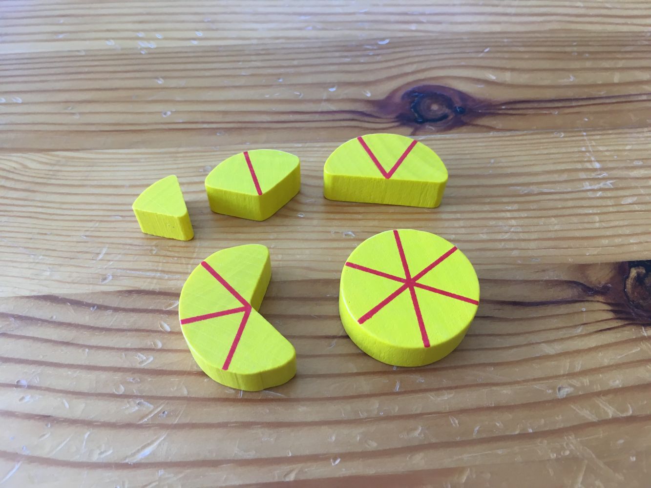 Les différentes tailles de morceaux de fromage