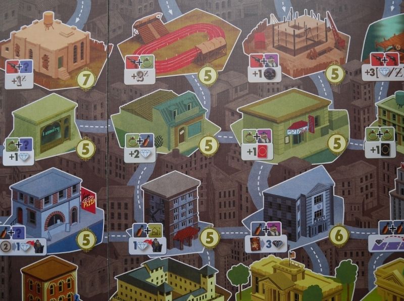 zoom sur les bâtiments de la ville