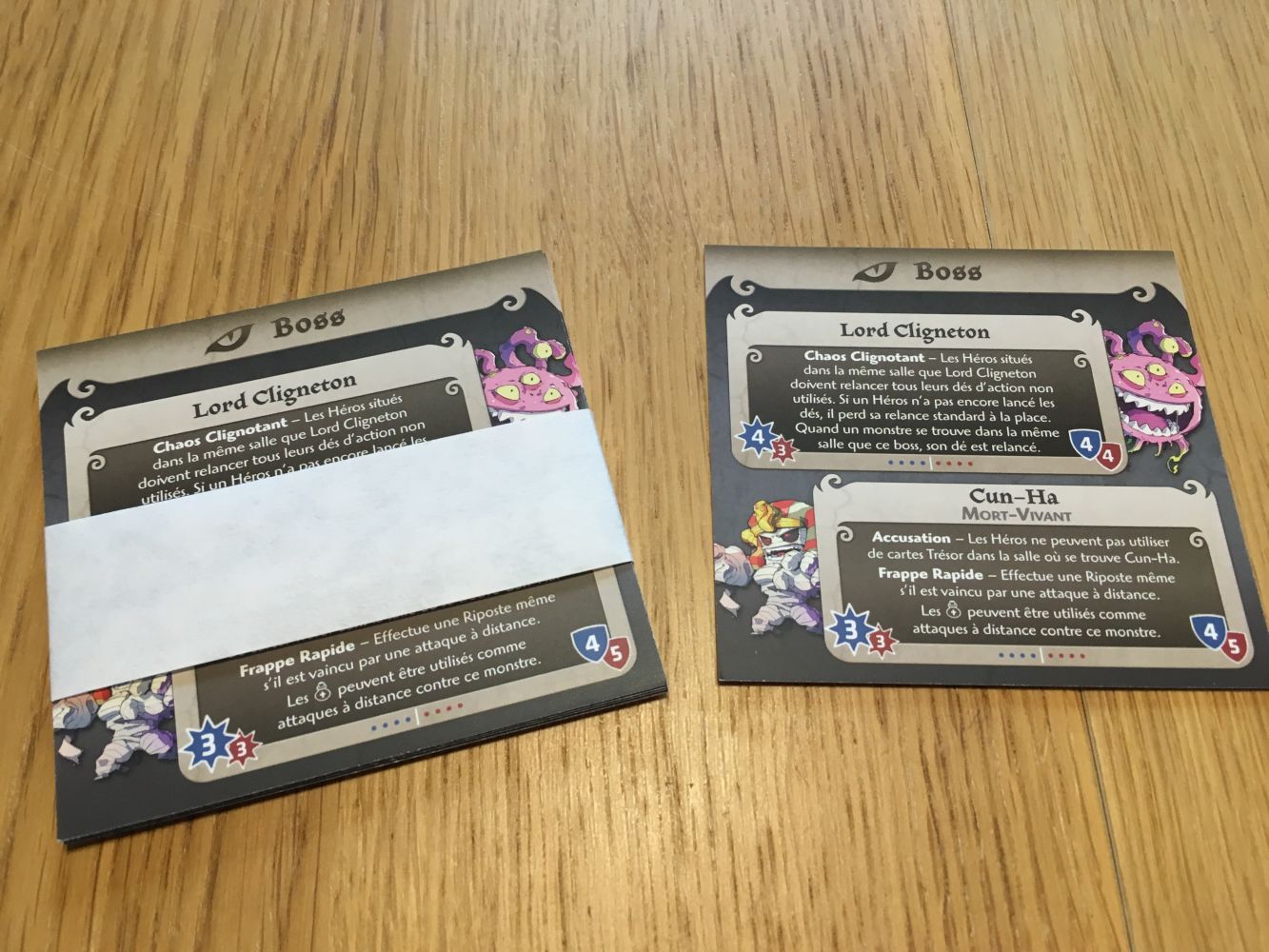 Les aides de jeu pour les deux nouveaux boss