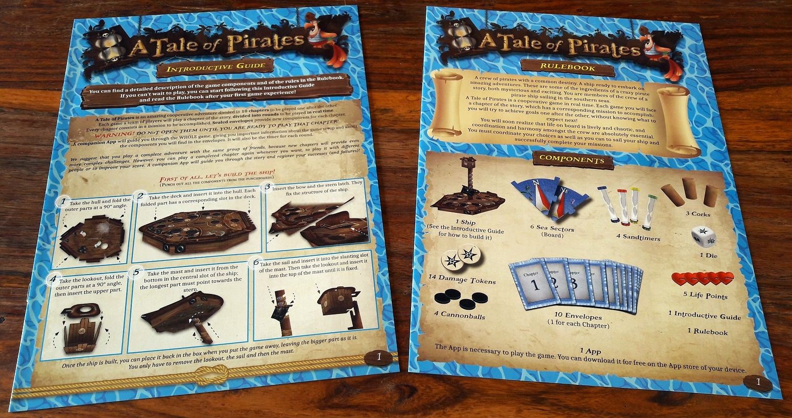 2 feuillets de règles : un pour commencer très rapidement, un plus complet expliquant les différentes actions et le déroulement du jeu.