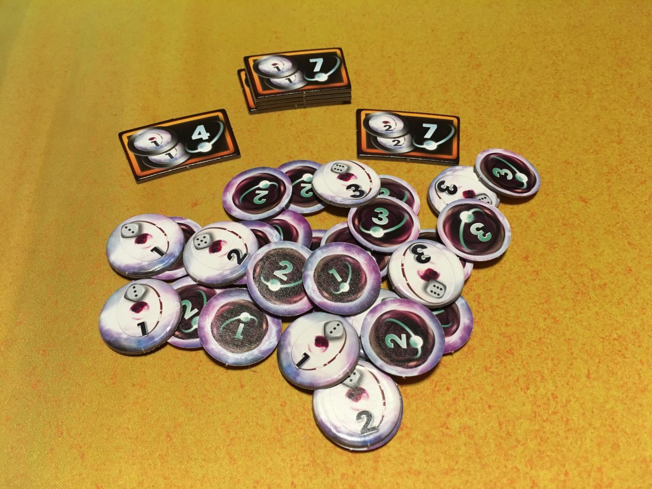 Les jetons "gyrodine" et les tuiles bonus