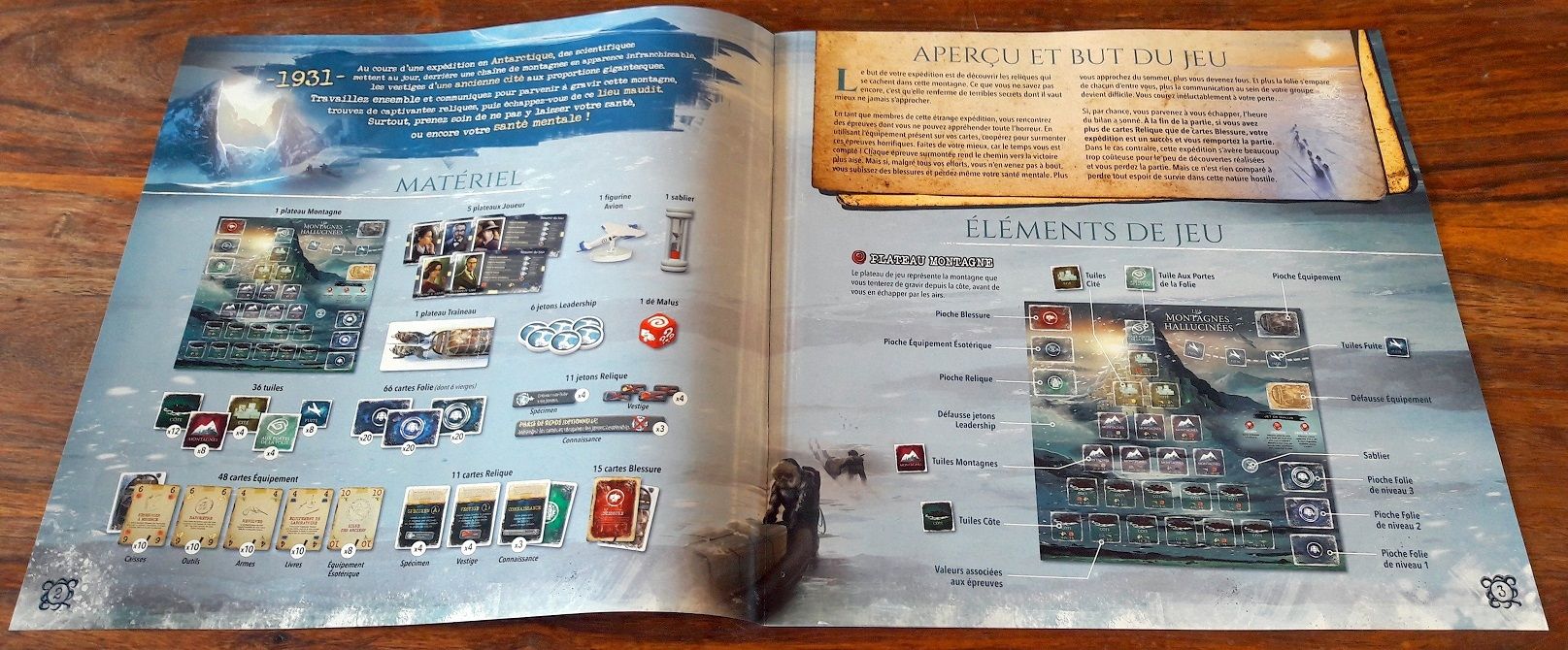 Un livret de règles de taille non négligeable pour ce type de jeu, mais avec des précisons et illustrations souvent bien utiles, des exemples bienvenus et  des encarts de rappel faciles à retrouver.