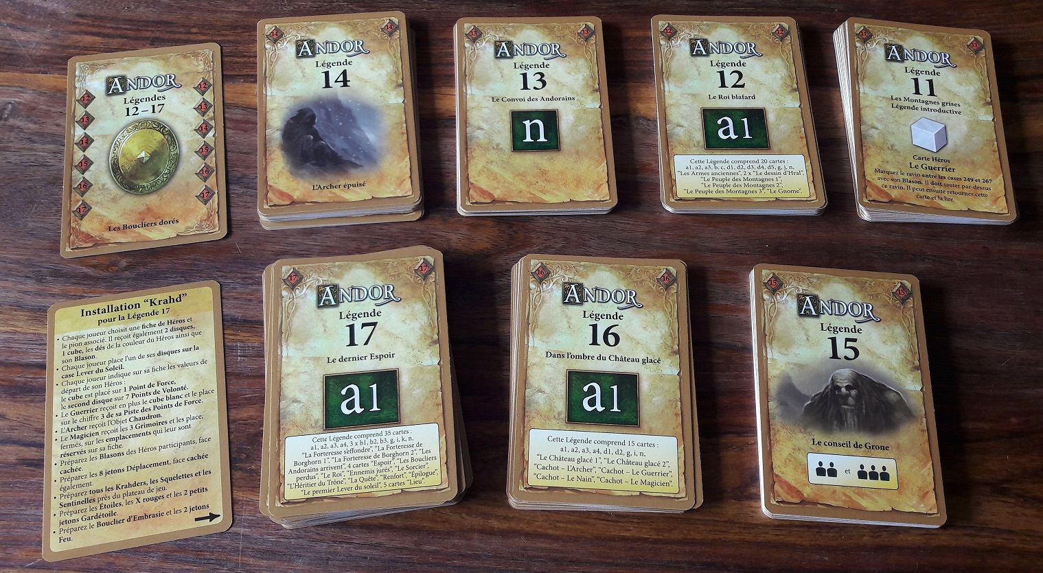 Pas moins de 7 légendes nous sont proposées !