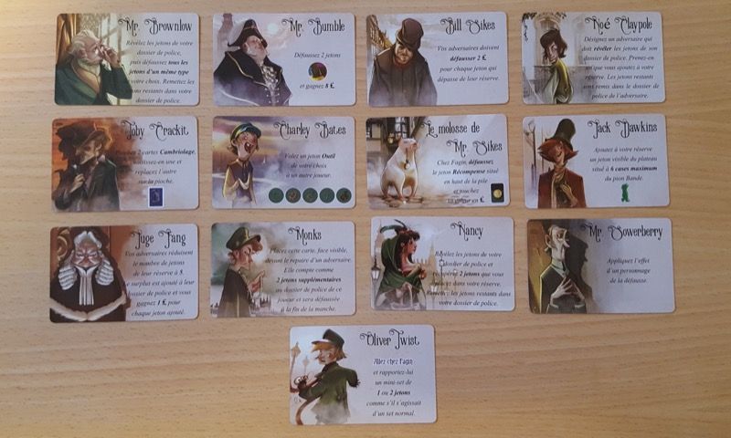 Les 13 cartes Personnage