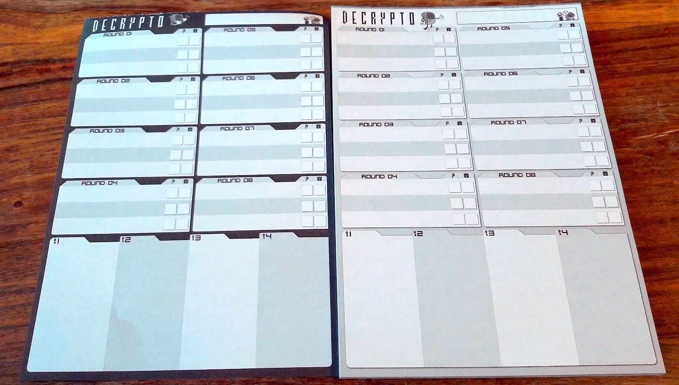 Chaque feuille est double face : blanc/noir : indispensable pour suivre les 2 équipes