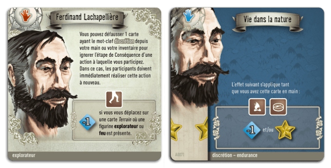 Un personnage avec une de ses cartes spécifiques