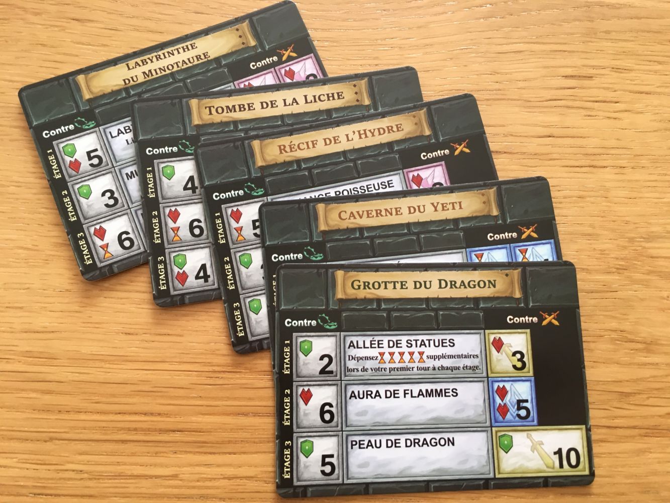 Les cartes dungeon
