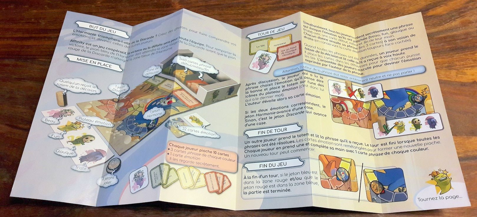 Le livret bien pratique se plie et comporte un rappel des 4 émotions au dos