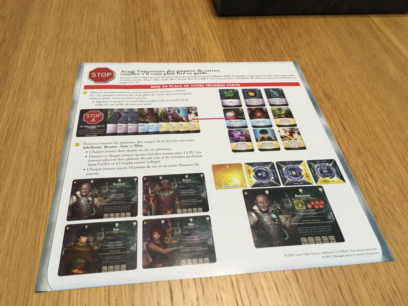 Informations pour la toute première partie