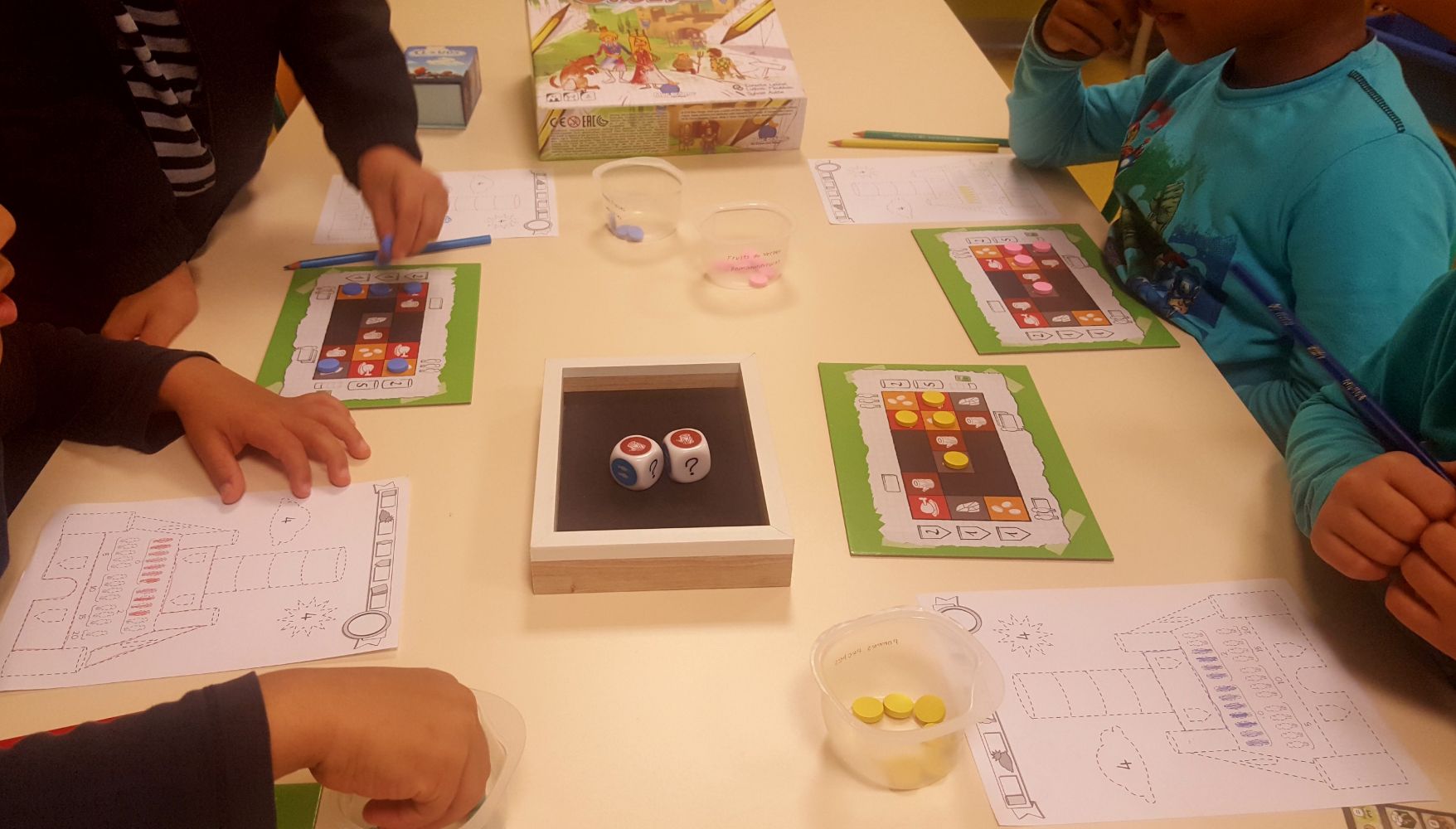 La partie en cours avec notre piste de dés