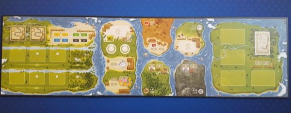 La plateau face 3/4 joueurs représentant 7 îles