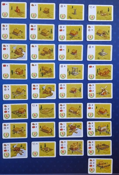 Les 33 cartes bâtiment