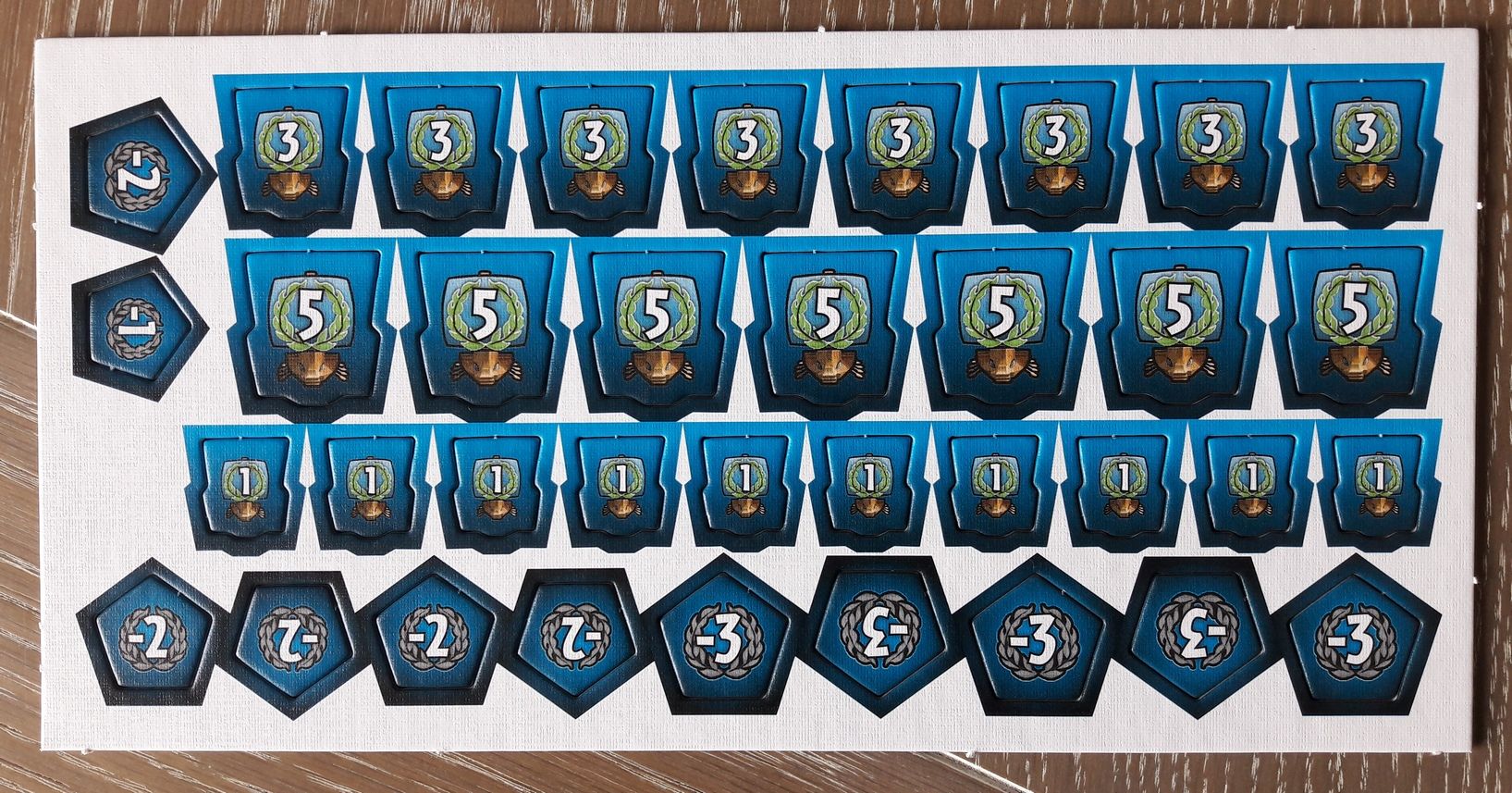 Deuxième planche. L'essentiel des marqueurs pour les combat maritimes