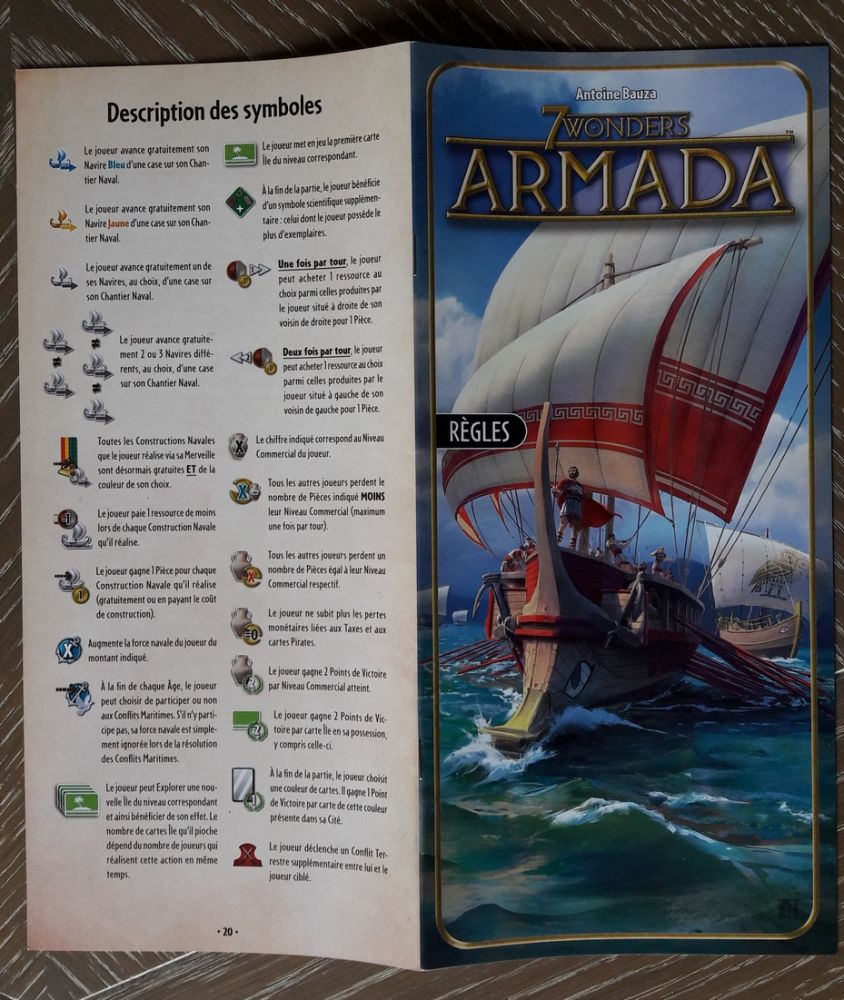 Comme d'habitude le style 7Wonders est respecté, et le 4eme de couverture vous rappelle toutes les nouvelles icônes. Ergonomique !