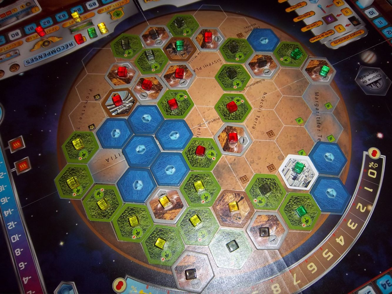 Le plateau coloré de fin de partie