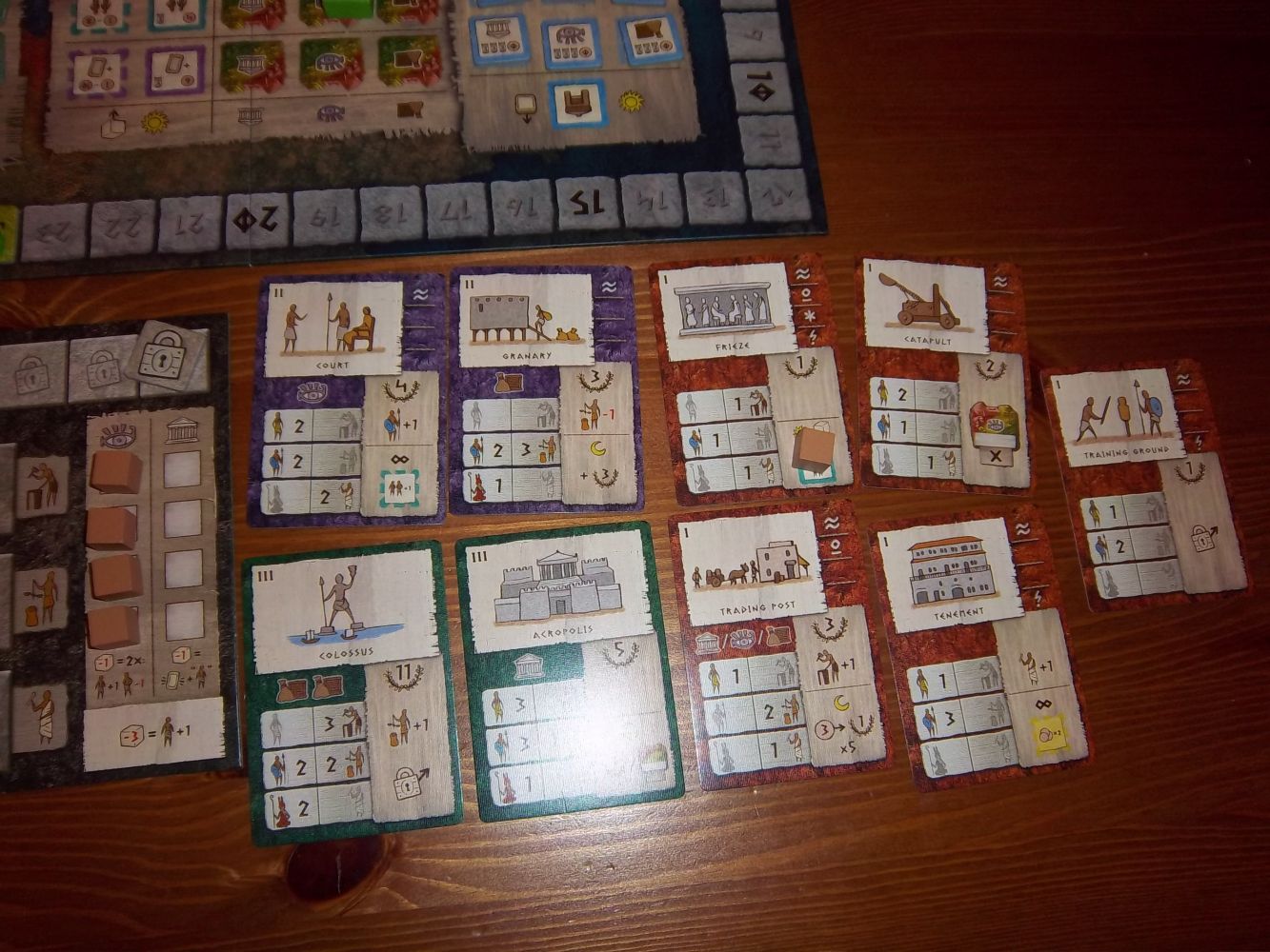 Mes cartes accumulées lors de la seconde partie config. 3