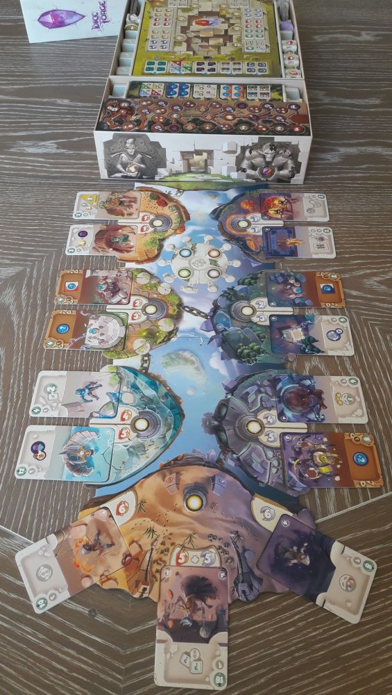 La configuration départ Déesse , avec le plateau événement coté labyrinthe