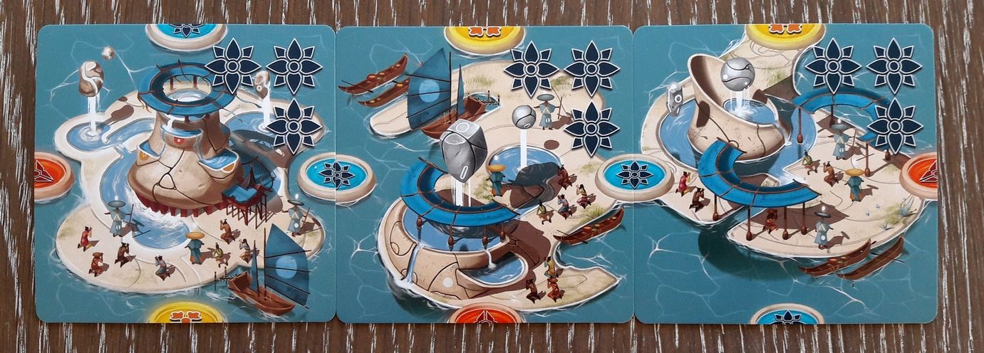 Les cartes îles.  4/5 : les bâtiments religieux.  Le culte de la pierre qui vole et qui fait couler de l'eau !