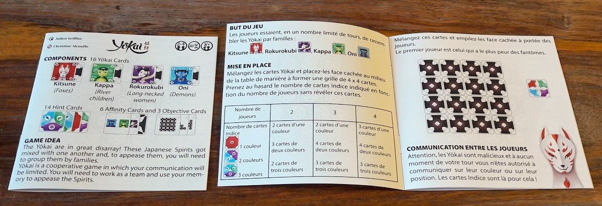2 livrets de règles dans la boite : VF et anglais, pratique vu que c'est le seul texte du jeu !