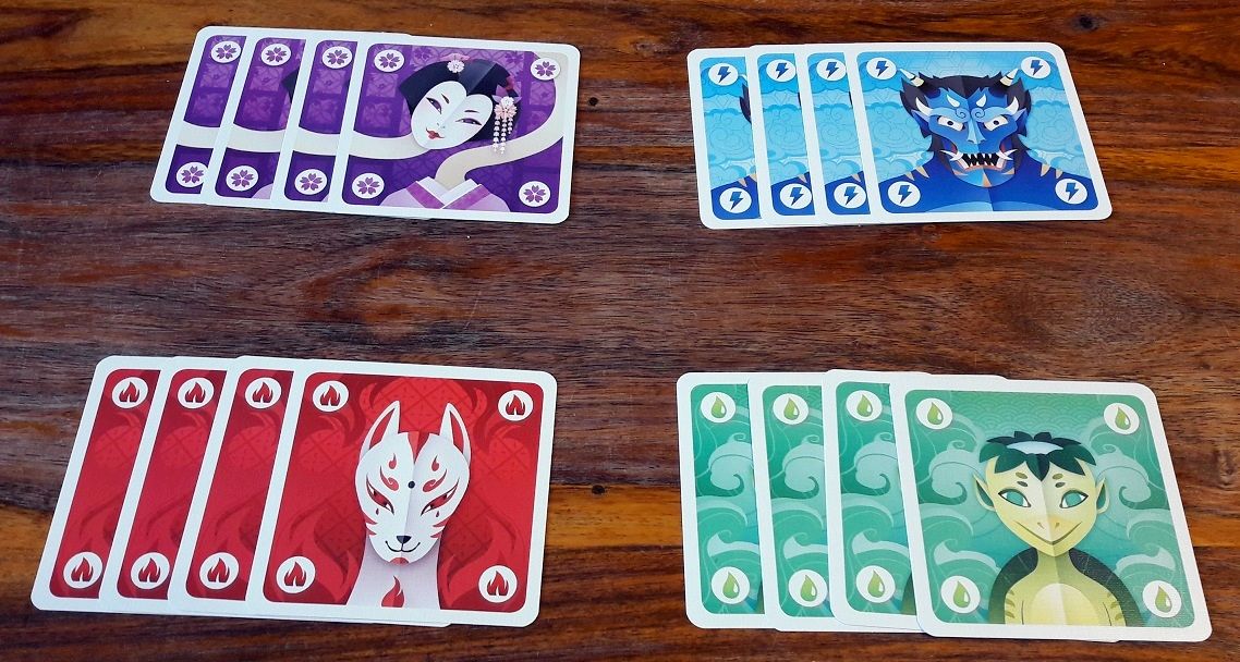 4 familles de 4 Yokai (esprit)