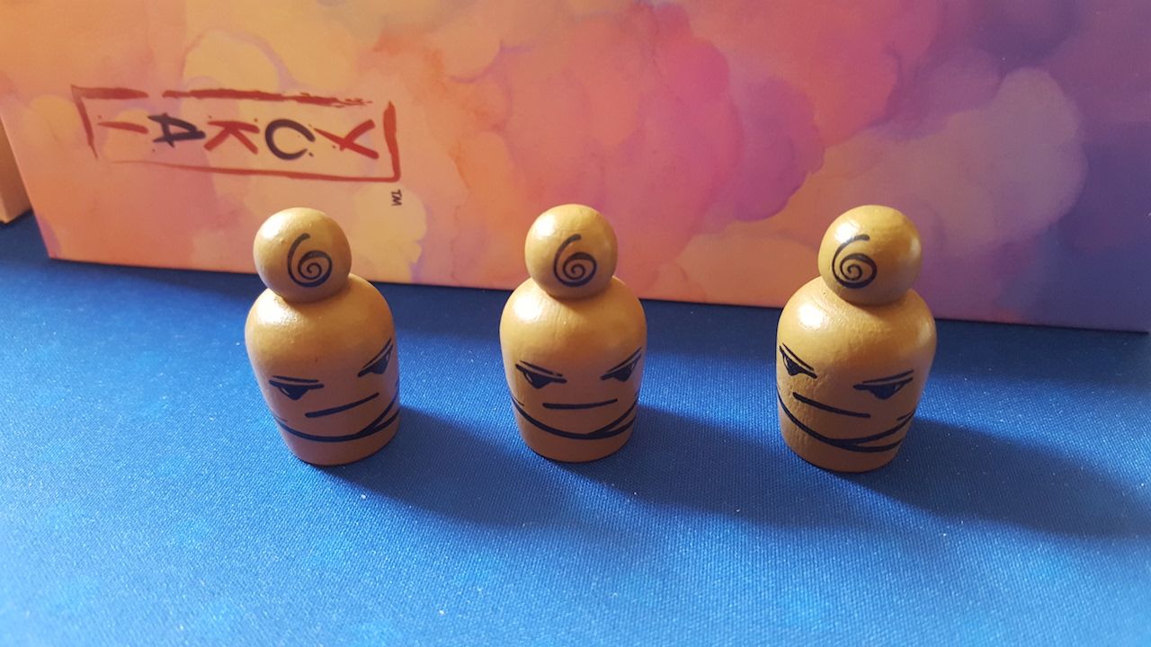 Les 3 pions Yokai qui représentent les esprits malins.