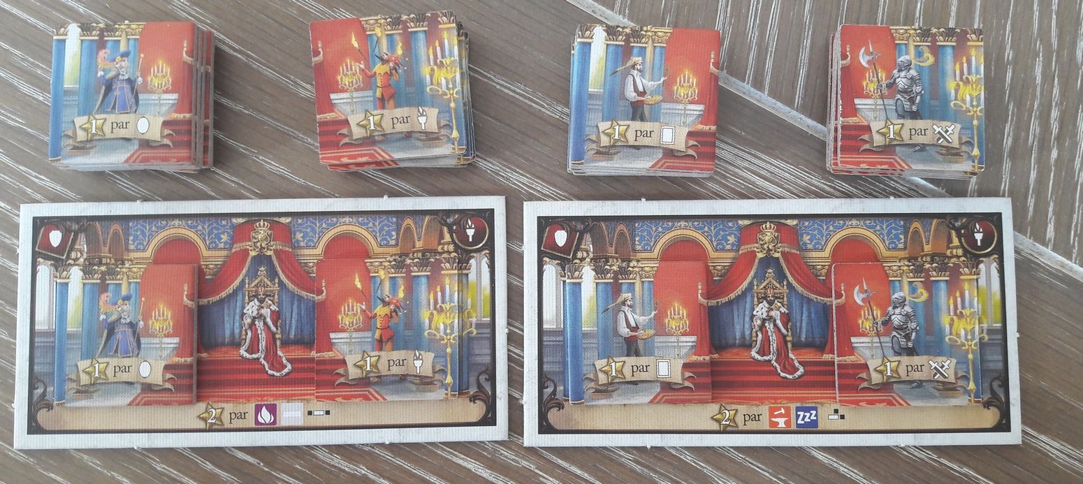 4 types de proposés royaux. Illusionniste, Jongleur, Peintre et Garde.