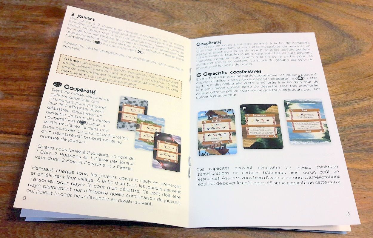 Un beau livret de règles bien illustré proposant les différents modes de jeux.