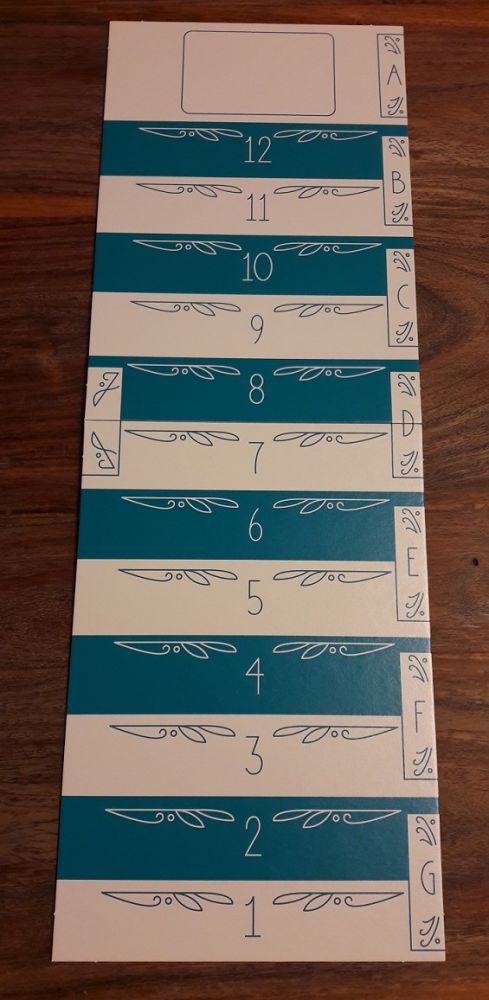 Un plateau servant à la fois de piste de score et d'organisation des dessins au centre de la table.