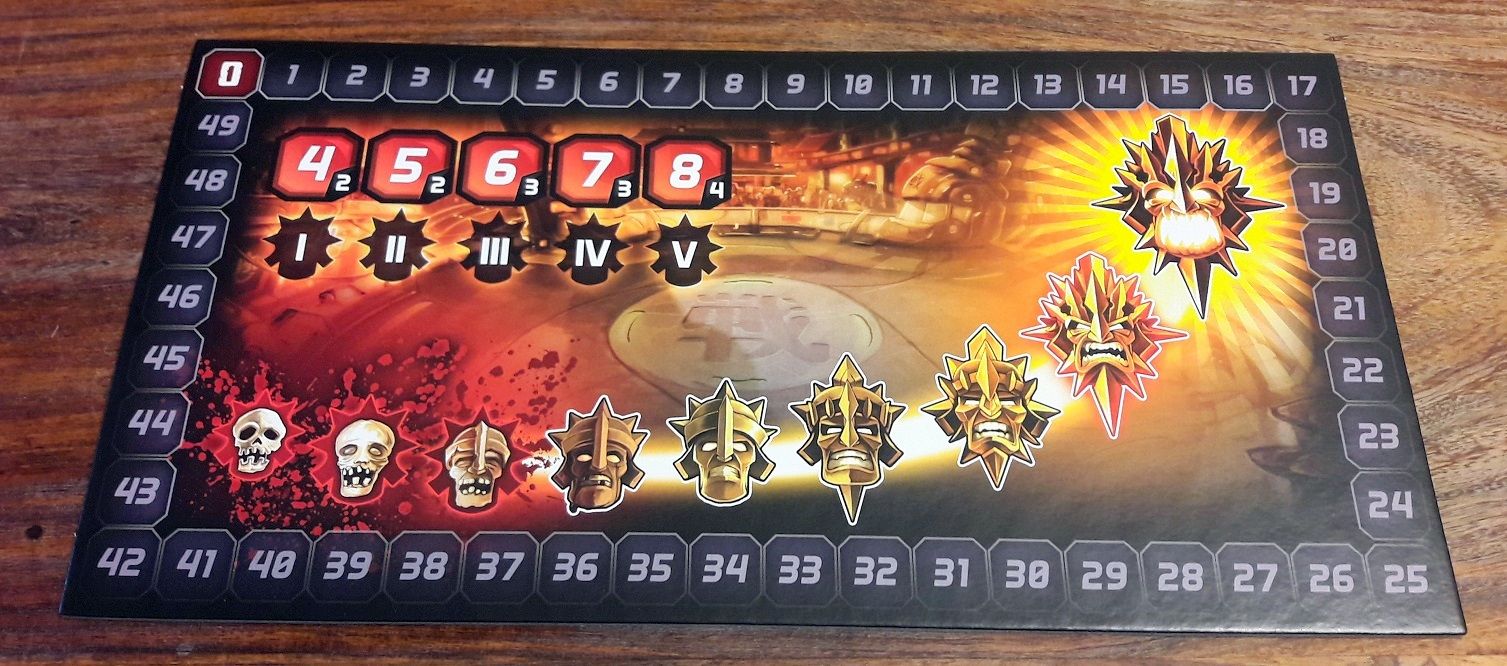 Le plateau de tours, de score et de puissance.