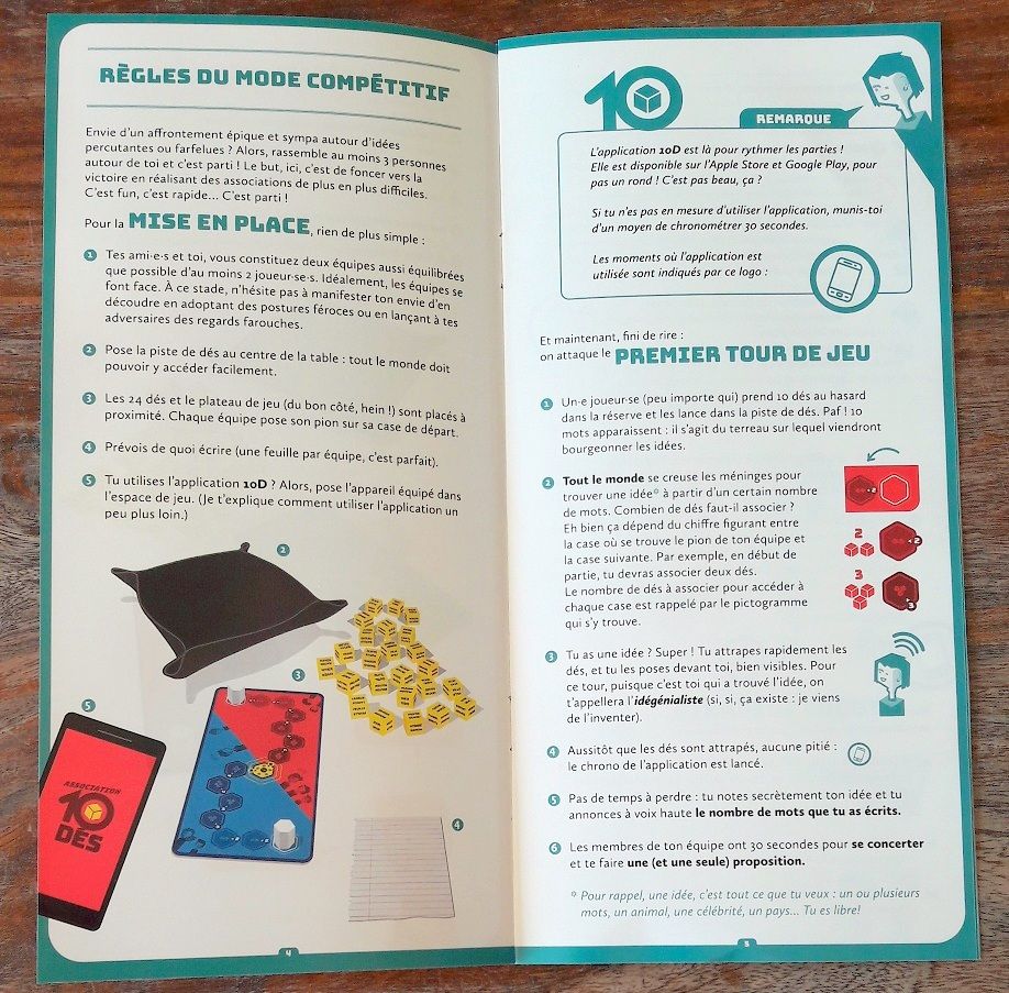 6 pages bien illustrées pour 2 modes de jeux : coopératif ou en équipe.