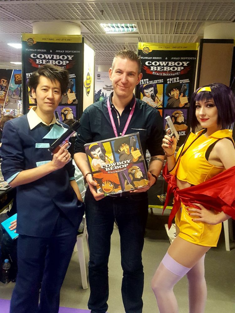 Florian Siriex bien entouré pour présenter son  jeu créé avec Johan Benvenuto.