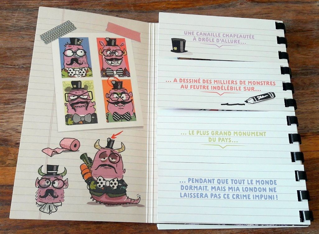 Une fois le coupable trouvé on peut lire au dos l'histoire et comment on a pu arrêter le coupable !