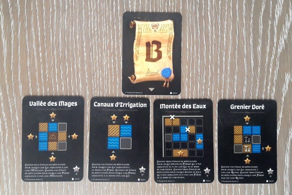 Le décret B qui concerne les Lacs et les Champs et ses 4 cartes de décomptes possibles.