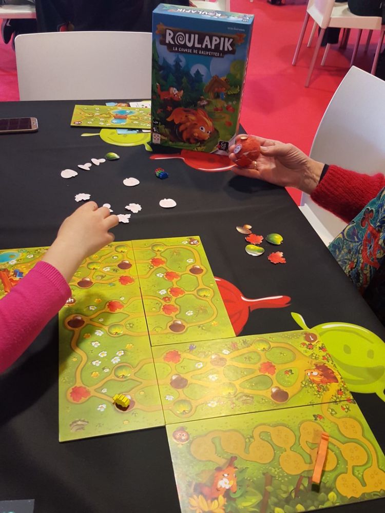Sur le stand Gigamic, le jeu Roulapik de Urtis Sulinskas nominé aux As d'Or 2020. Un jeu d'adresse et de dextérité à partir de  4 ans.