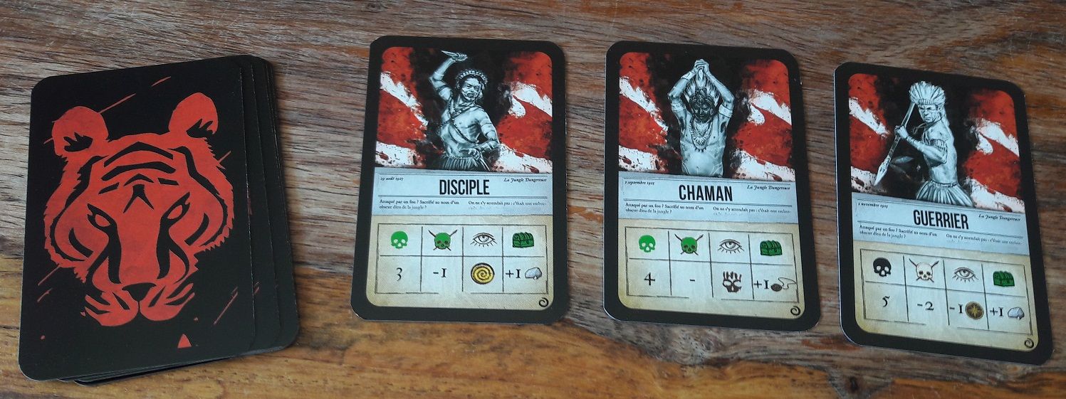 Ces cartes ayant le même dos que les cartes animaux viendront se melanger à celui-ci ajoutant ainsi une certaine difficulté à la chasse