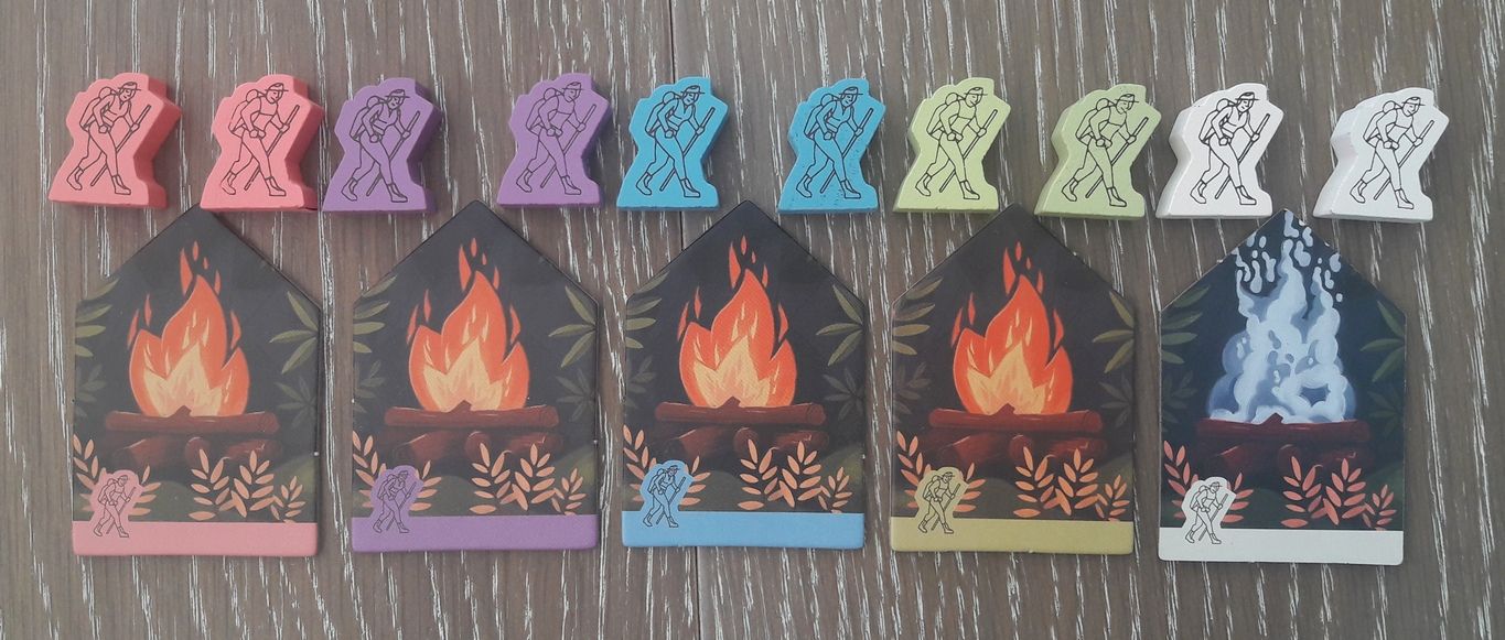 Randonneurs et feux de camps : couleurs pastels, douces … on croirait que le jeu n’est pas agressif … c’est mal le juger.