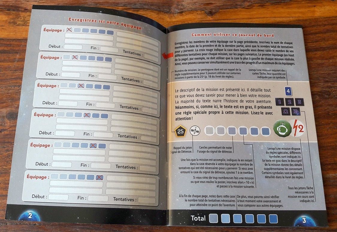 En retournant le livret de règles : il permettra de découvrir et de suivre chacune des 50 missions