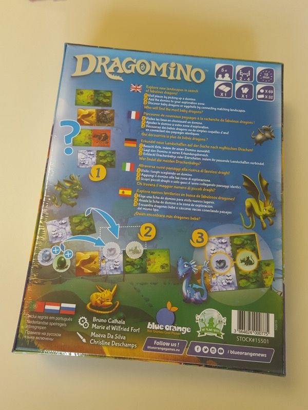 Le dos de la boite qui donne une idée du matériel et de la mécanique du jeu.