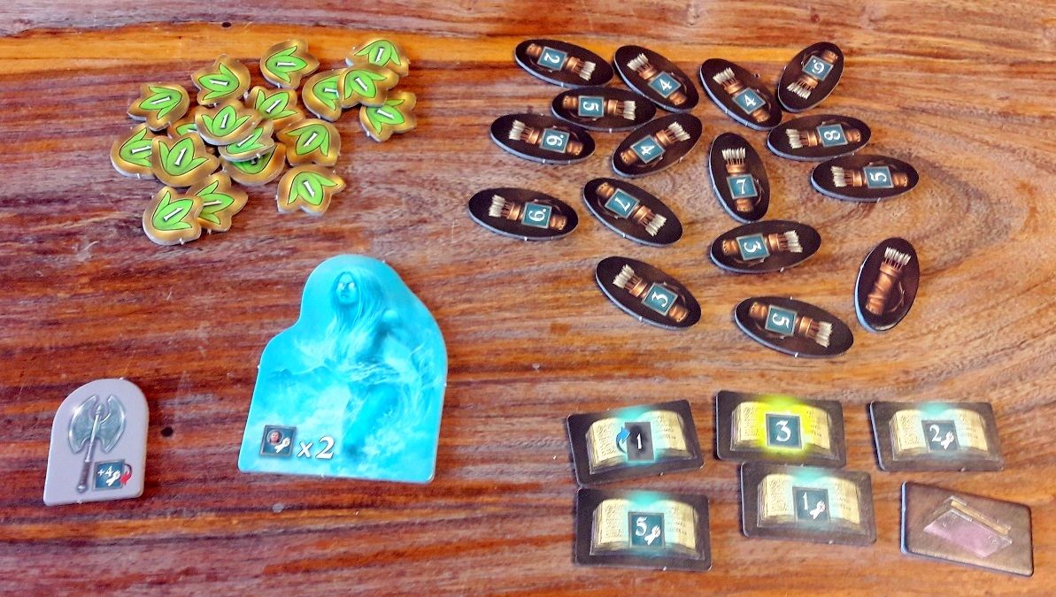 Une fois dépuncher on a pas mal de jolis jetons (ça rappelle Andor).