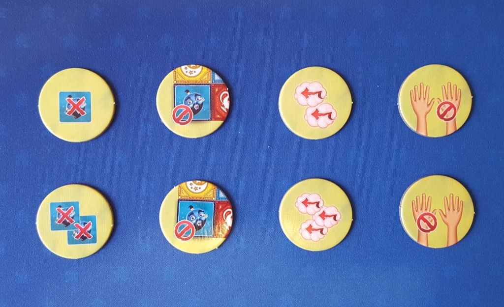 Les 8 jetons Cobra côté recto.