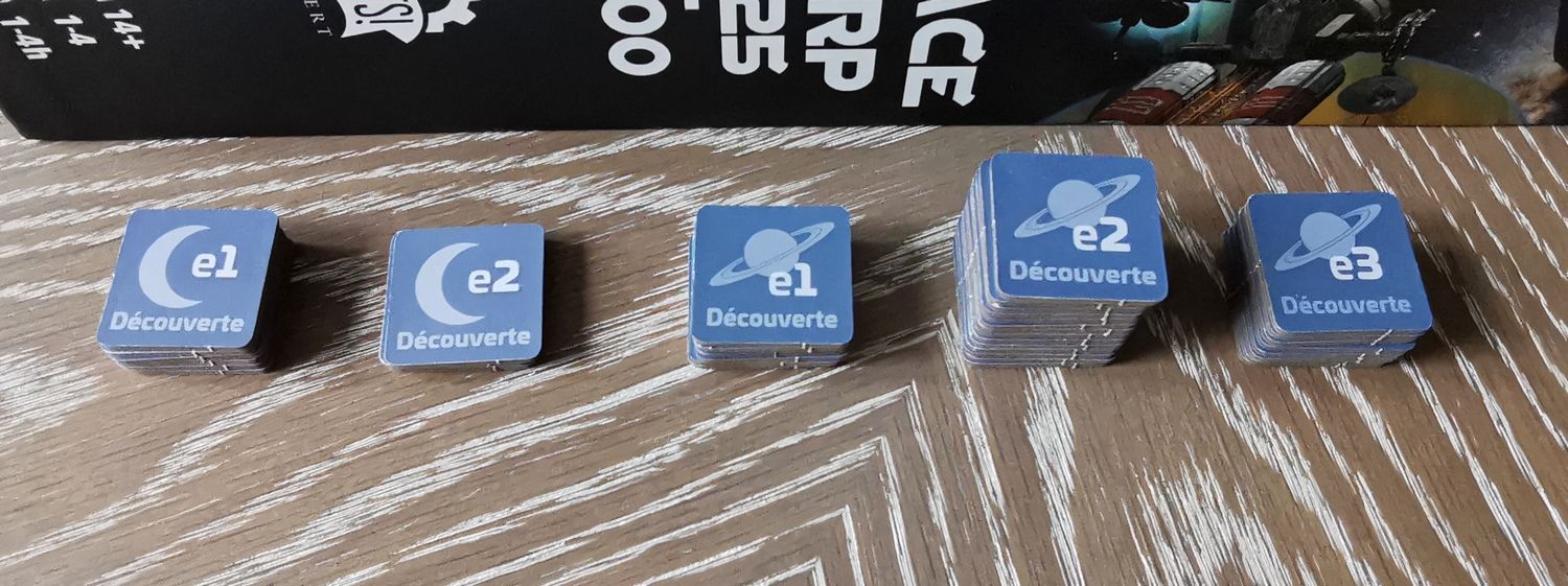 Le dos des jetons exploration pour les 2 premières périodes