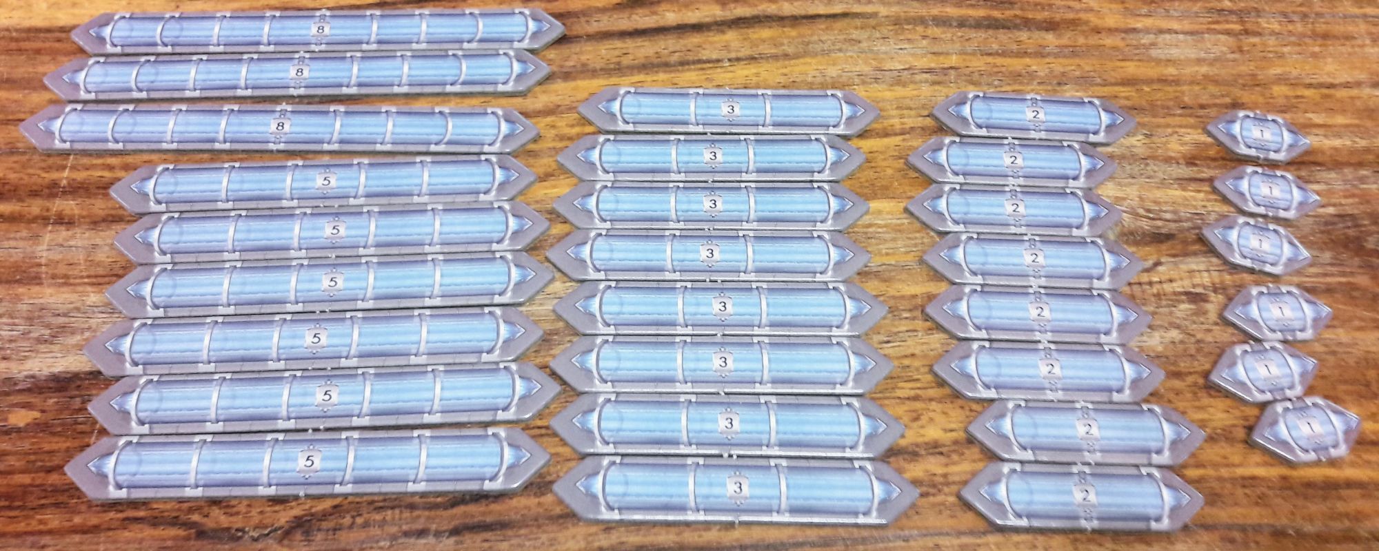 Un nombre limité de chaque taille de passerelle, transformera le jeu en course !