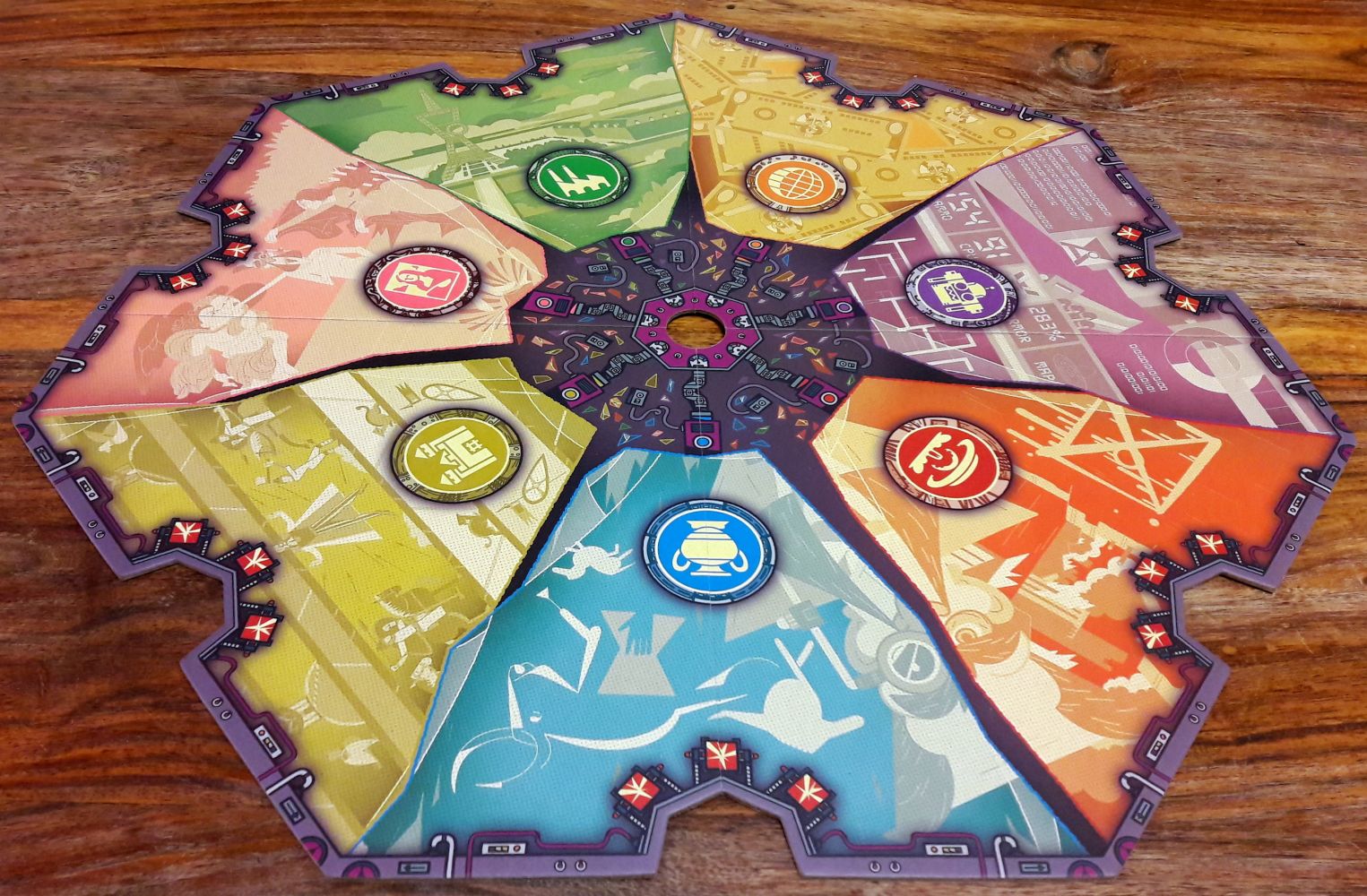 Ok là c'était plus facile, on retrouve les 7 zones/époques de l'espace temps qui boucle.