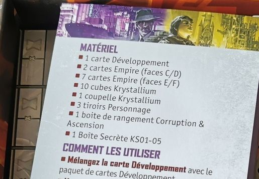 Zoom sur un feuillet explicatif de ce qu'il y a en plus.