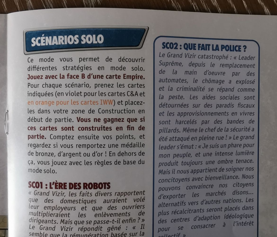 6 scénarios ... seulement !