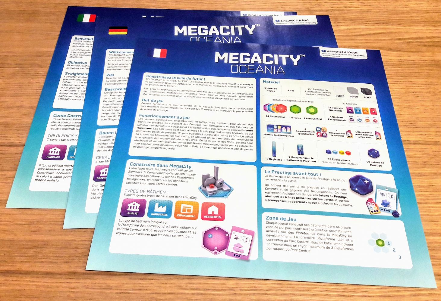 Les règles sont multilingues et bien illustrées.
