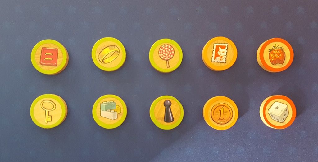 Les 10 disques Objet en bois sur le verso.